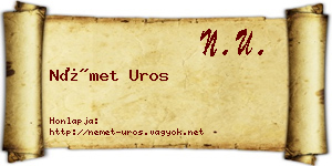 Német Uros névjegykártya
